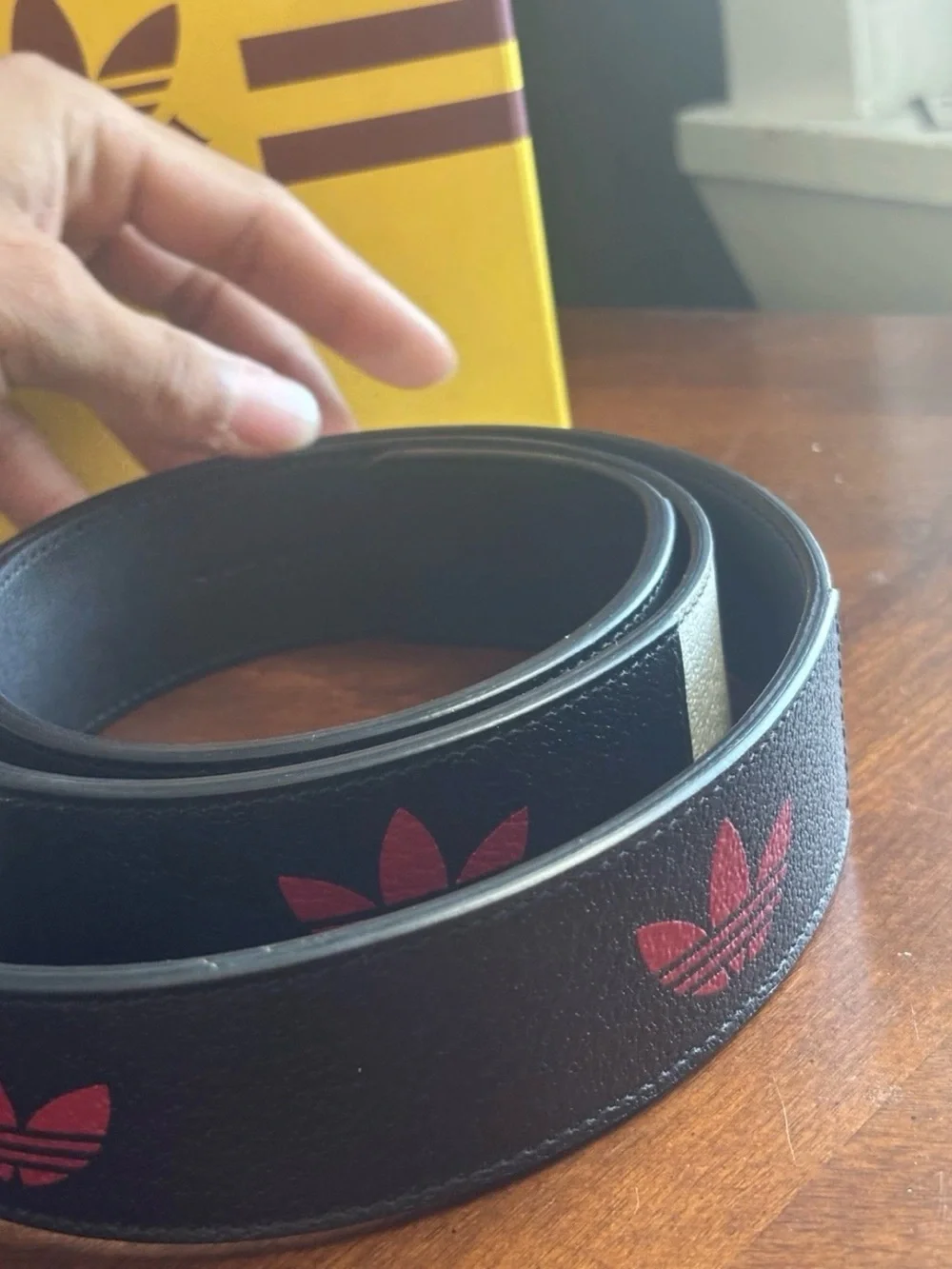 Gucci X Adidas Double G Logo Leather Belt